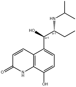 2(1H)-Quinolinone, 8-hydroxy-5-[(1R,2R)-1-hydroxy-2-[(1-methylethyl)amino]butyl]-, rel- Structure