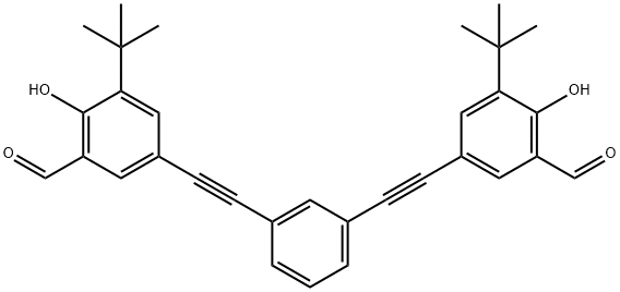 Benzaldehyde, 3,3'-(1,3-phenylenedi-2,1-ethynediyl)bis[5-(1,1-dimethylethyl)-6-hydroxy- Struktur