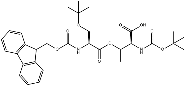(Tert-Butoxy)Carbonyl Thr((9H-Fluoren-9-yl)MethOxy]Carbonyl Ser(tBu))-OH 化学構造式