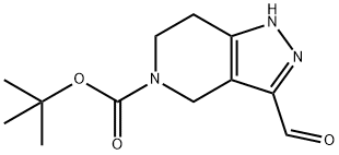 tert-butyl 3-formyl-6,7-dihydro-2H-pyrazolo[4,3-c]pyridine-5(4H)-carboxylate Struktur