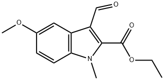 1H-Indole-2-carboxylic acid, 3-formyl-5-methoxy-1-methyl-, ethyl ester Struktur