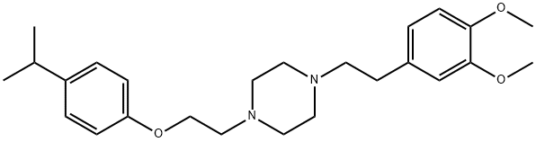 Piperazine, 1-[2-(3,4-dimethoxyphenyl)ethyl]-4-[2-[4-(1-methylethyl)phenoxy]ethyl]-, dihydrochloride Struktur