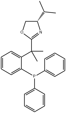 Oxazole, 2-[1-[2-(diphenylphosphino)phenyl]-1-methylethyl]-4,5-dihydro-4-(1-methylethyl)-, (4S)- 化学構造式