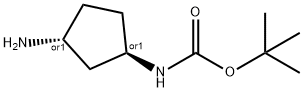 CARBAMIC ACID, N-[(1R,3R)-3-AMINOCYCLOPENTYL]-, 1,1-DIMETHYLETHYL ESTER, REL- Structure