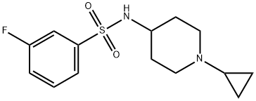 N-(1-cyclopropylpiperidin-4-yl)-3-fluorobenzene-1-
sulfonamide Struktur