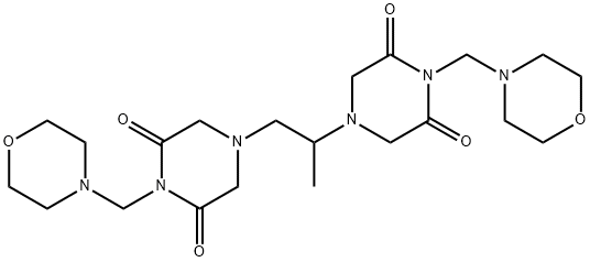 rac-(R*)-1,2-ビス(4-モルホリノメチル-3,5-ジオキソピペラジン-1-イル)プロパン 化学構造式