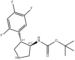 REL-1,1-二甲基乙基[UNK]N-[(3R,4S)-4-(2,4,5-三氟苯基)-3-吡咯烷基]氨基甲酸酯,956924-36-0,结构式
