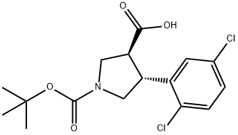 (Tert-Butoxy)Carbonyl (±)-trans-4-(2,5-dichloro-phenyl)-pyrrolidine-3-carboxylic acid Structure