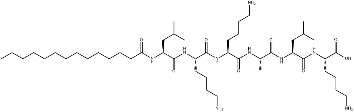 ミリストイルヘキサペプチド-16 化学構造式