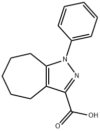 1-苯基-1H,4H,5H,6H,7H,8H-环庚[C]吡唑-3-羧酸,97393-57-2,结构式
