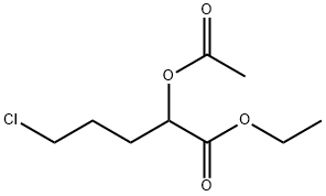 Pentanoic acid, 2-(acetyloxy)-5-chloro-, ethyl ester Struktur