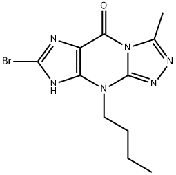 5H-1,2,4-Triazolo[4,3-a]purin-5-one, 7-bromo-9-butyl-8,9-dihydro-3-methyl- 化学構造式