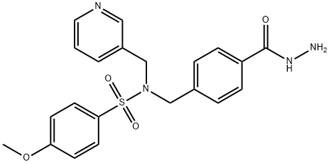 N-{[4-(hydrazinecarbonyl)phenyl]methyl}-4-methoxy-N-(pyridin-3-ylmethyl)benzene-1-sulfonamide 结构式