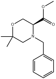 (S)-methyl 4-benzyl-6,6-dimethylmorpholine-3-carboxylate 化学構造式
