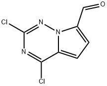 2,4-dichloropyrrolo[2,1-f][1,2,4]triazine-7-carbaldehyde Struktur