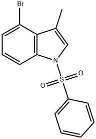 1H-Indole, 4-bromo-3-methyl-1-(phenylsulfonyl)- Struktur