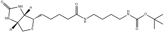 {4-[5-(2-oxo-hexahydro-thieno[3,4-d]imidazol-4-yl)-pentanoylamino]-butyl}-carbamic acid tert-butyl ester Struktur