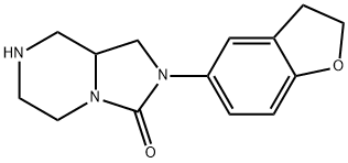 Imidazo[1,5-a]pyrazin-3(2H)-one, 2-(2,3-dihydro-5-benzofuranyl)hexahydro-, 2,2,2-trifluoroacetate (1:1) 结构式