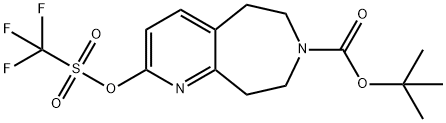 叔-丁基 2-(((三氟甲基)磺酰)氧代)-8,9-二氢-5H-吡啶并[2,3-D]氮杂卓-7(6H)-甲酸基酯, 1003589-97-6, 结构式