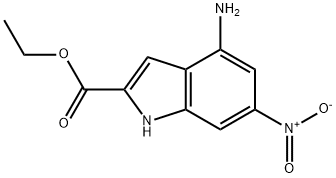 1H-Indole-2-carboxylic acid, 4-amino-6-nitro-, ethyl ester 化学構造式