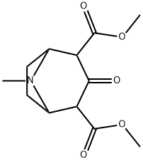 8-Azabicyclo[3.2.1]octane-2,4-dicarboxylic acid, 8-methyl-3-oxo-, 2,4-dimethyl ester 化学構造式