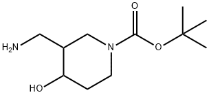 1-Piperidinecarboxylic acid, 3-(aminomethyl)-4-hydroxy-, 1,1-dimethylethyl ester,1003946-20-0,结构式