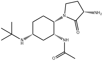 Acetamide, N-[(1R,2S,5R)-2-[(3S)-3-amino-2-oxo-1-pyrrolidinyl]-5-[(1,1-dimethylethyl)amino]cyclohexyl]-, 1004536-75-7, 结构式