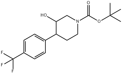 tert-Butyl 3-Hydroxy-4-[4-(trifluoromethyl)phenyl]piperidine-1-carboxylate Struktur