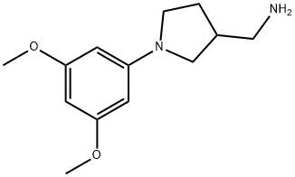 1-(3,5-二甲氧基苯基)吡咯烷-3-基]甲胺 结构式