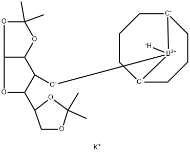 9-O-(1,2:5,6-Di-O-isopropylidene-alpha-D-glucofuranosyl)-9-boratabicyclo[3.3.1]nonane potassium salt Struktur