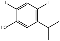 Phenol, 2,4-diiodo-5-(1-methylethyl)- Structure