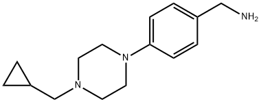 {4-[4-(环丙基甲基)哌嗪-1-基]苯基}甲胺, 1018613-28-9, 结构式