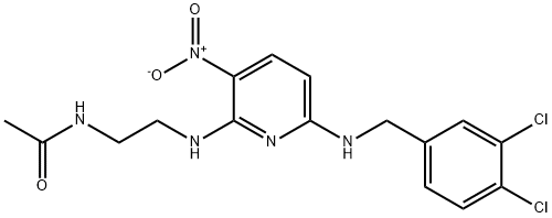 Acetamide, N-[2-[[6-[[(3,4-dichlorophenyl)methyl]amino]-3-nitro-2-pyridinyl]amino]ethyl]-,1018674-64-0,结构式