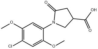 3-Pyrrolidinecarboxylic acid, 1-(4-chloro-2,5-dimethoxyphenyl)-5-oxo- Structure