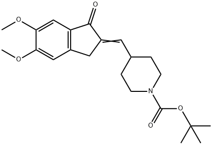 1-Piperidinecarboxylic acid, 4-[(1,3-dihydro-5,6-dimethoxy-1-oxo-2H-inden-2-ylidene)methyl]-, 1,1-dimethylethyl ester Structure