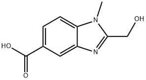 2-(羟甲基)-1-甲基-1H-苯并[D]咪唑-5-羧酸 结构式