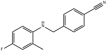 Benzonitrile, 4-[[(4-fluoro-2-methylphenyl)amino]methyl]- 化学構造式