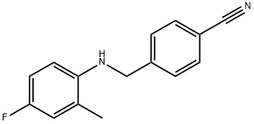 4-{[(4-氟-2-甲基苯基)氨基]甲基}苯甲腈, 1021080-21-6, 结构式