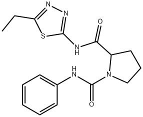 N~2~-(5-ethyl-1,3,4-thiadiazol-2-yl)-N~1~-phenylpyrrolidine-1,2-dicarboxamide Structure