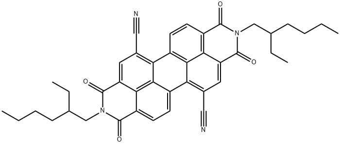 Anthra[2,1,9-def:6,5,10-d'e'f']diisoquinoline-5,12-dicarbonitrile, 2,9-bis(2-ethylhexyl)-1,2,3,8,9,10-hexahydro-1,3,8,10-tetraoxo- Structure