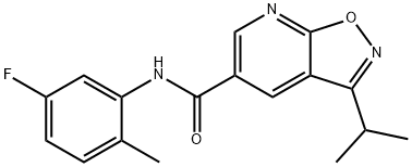 N-(5-fluoro-2-methylphenyl)-3-(propan-2-yl)-[1,2]o
xazolo[5,4-b]pyridine-5-carboxamide Structure