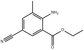 Benzoic acid, 2-amino-5-cyano-3-methyl-, ethyl ester Structure