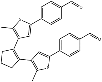 4,4'-(4,4'-(cyclopentene-1,2-diyl)bis(5-methylthiophene-4,2-diyl))dibenzaldehyde Structure