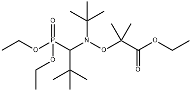 3,7-Dioxa-4-aza-6-phosphanonanoic acid, 4,5-bis(1,1-dimethylethyl)-6-ethoxy-2,2-dimethyl-, ethyl ester, 6-oxide 化学構造式