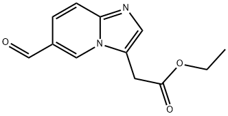 2-(6-甲酰基咪唑并[1,2-A]吡啶-3-基)乙酸乙酯, 1034309-61-9, 结构式