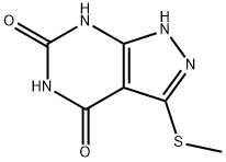 1H-Pyrazolo[3,4-d]pyrimidine-4,6(5H,7H)-dione, 3-(methylthio)- 化学構造式