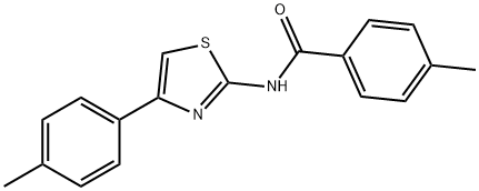 Benzamide, 4-methyl-N-[4-(4-methylphenyl)-2-thiazolyl]- 化学構造式