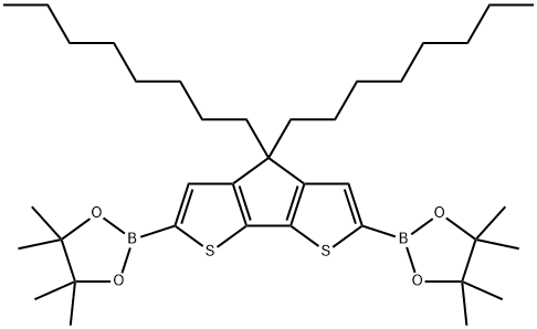 4H-Cyclopenta[2,1-b:3,4-b']dithiophene, 4,4-dioctyl-2,6-bis(4,4,5,5-tetramethyl-1,3,2-dioxaborolan-2-yl)- 化学構造式