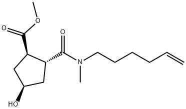 (1R,2R,4R)-2-[(5-己烯-1-基甲基氨基)羰基]-4-羟基环戊烷羧酸甲酯,1042695-84-0,结构式
