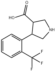 3-Pyrrolidinecarboxylic acid, 4-[2-(trifluoromethyl)phenyl]- Structure